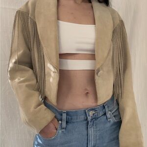 Cripple creak fringe crop western jacket